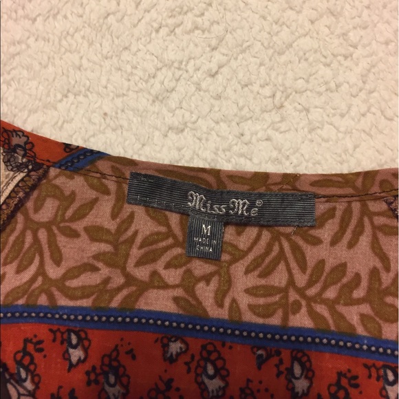 Miss Me / Boho funky Print Shirt size M - Picture 3 of 3